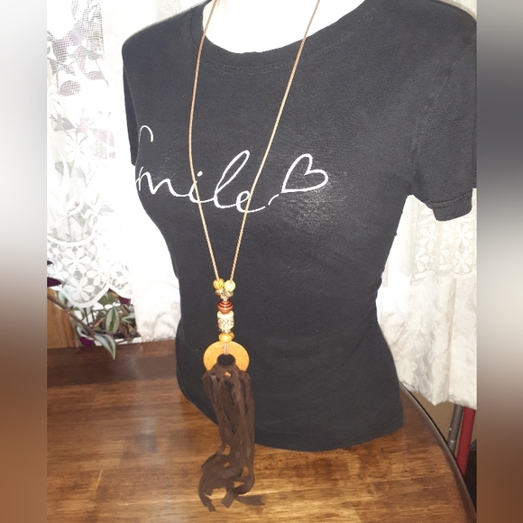 Boho Bead Necklace Long - Picture 3 of 15